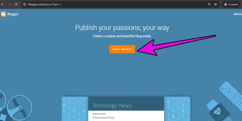Blogger पर फ्री ब्लॉग कैसे बनाएं? (2025 में Step-by-Step गाइड) 3 Blog kaise banaye (step 1) blogger.com par jaye or create blog par click kare