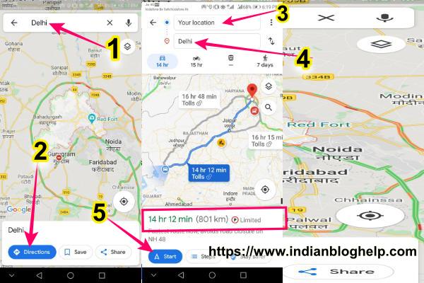 Google Map ko Kaise use Kare? full details हिंदी में 5 google map use for driving