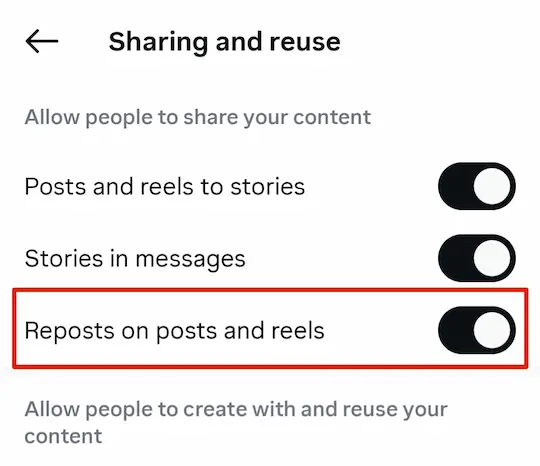 Instagram Repost Feature क्या है? | जानिए नए फीचर का इस्तेमाल Step-by-Step 11 Turning off the repost feature on Instagram
